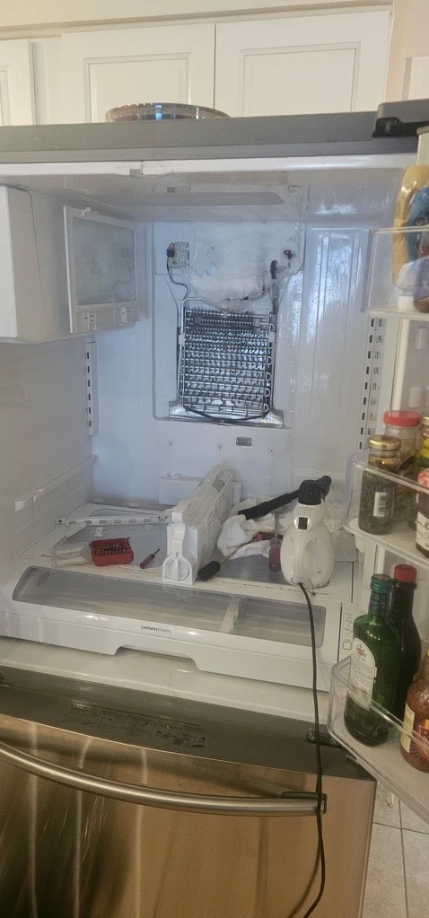Samsung refrigerator defrost heater and drain line repair